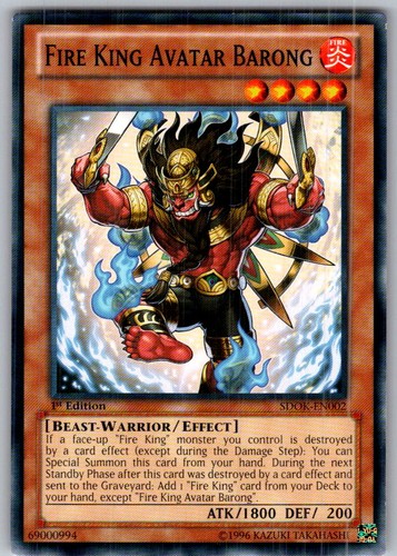 Yugioh fire king avatar barong - fire,